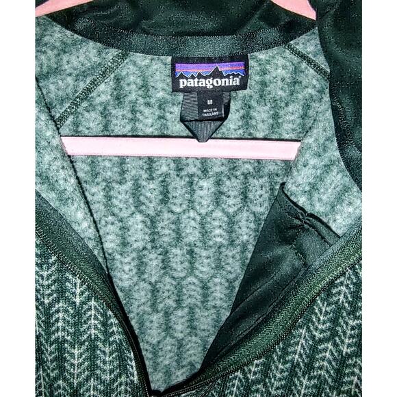 Patagonia Men's Better Sweater 1/4-Zip Fleece Shirt, Medium Hunter Green & White - Picture 5 of 7